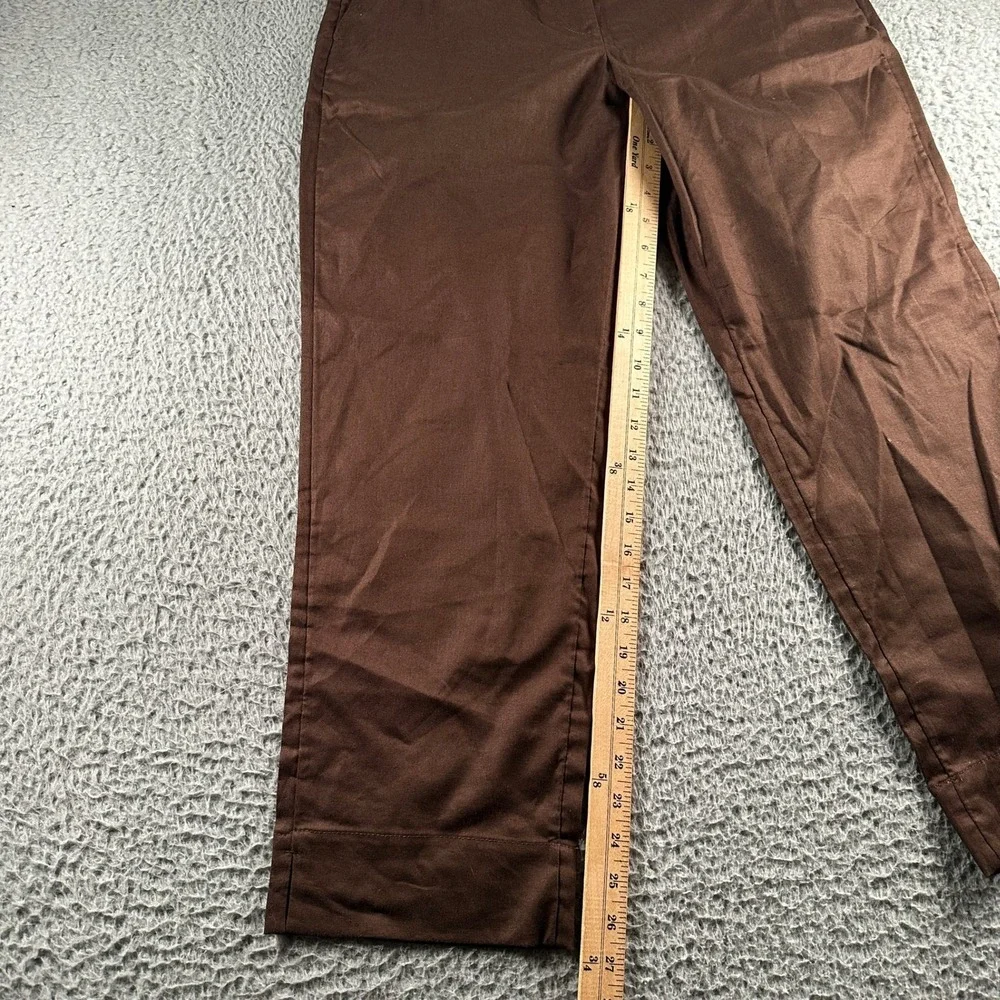 Banana Republic‎ Pants Womens M Tapered High-Rise Linen Blend Ankle Brown Casual